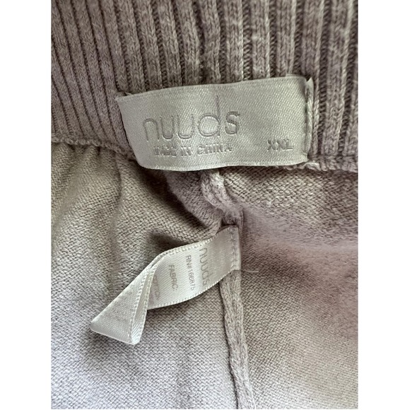 Nuuds Sweatpants 2XL Tan Beige Joggers Knit Lounge Pants Drawstring Cuffed Cozy - Picture 9 of 10